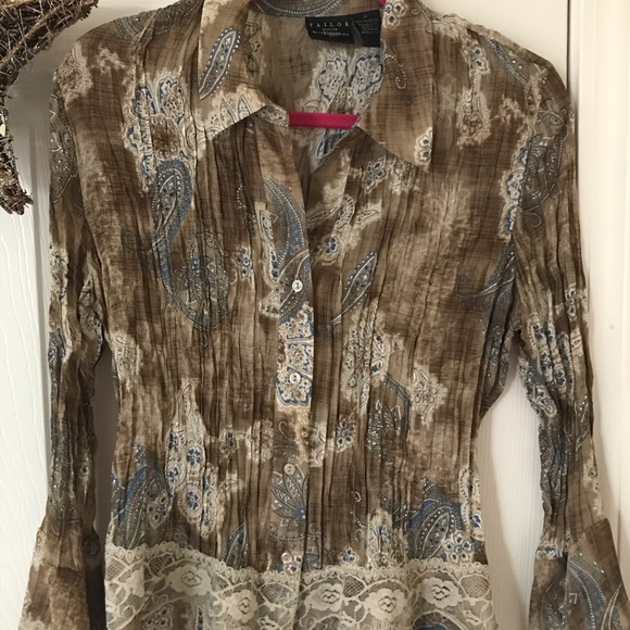 BMoss Long sleeve romantic and sexy blouse. M - Picture 1 of 7